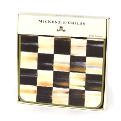 Table Accessories|Kitchen & Table Linens|MacKenzie-Childs Courtly Check Cork Back Coasters, Set of 4