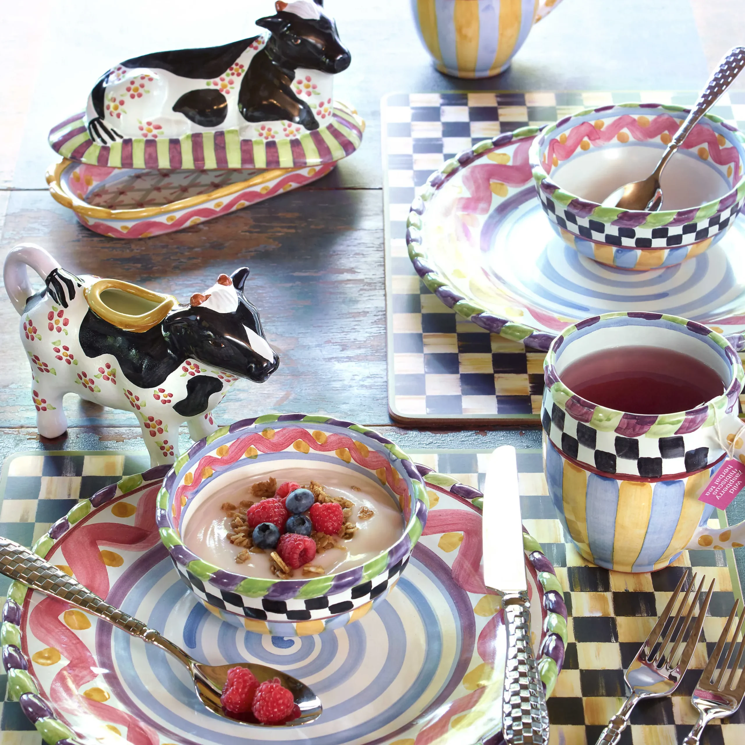 Table Accessories|Kitchen & Table Linens|MacKenzie-Childs Courtly Check Cork Back Placemats, Set of 4