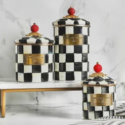 Room Accents|Kitchen Storage & Organization|MacKenzie-Childs Courtly Check Demi Canister