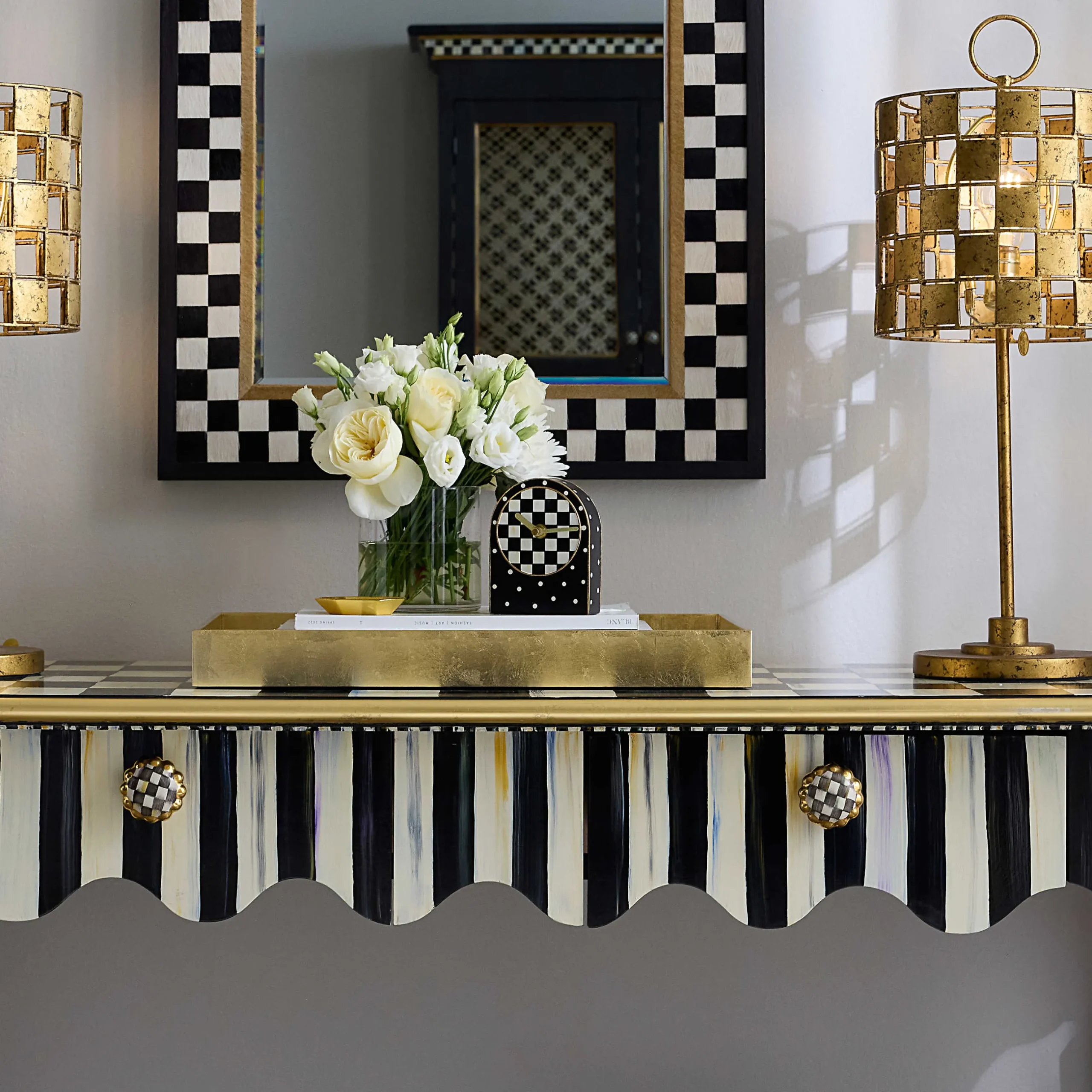 Room Accents|MacKenzie-Childs Courtly Check Dot Clock