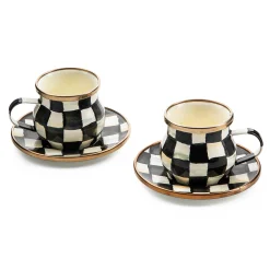 The Coffee Shop|Dinnerware & Flatware|MacKenzie-Childs Courtly Check Espresso Cup  Saucer Set