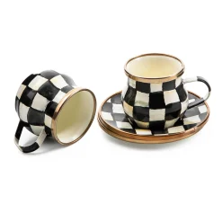 The Coffee Shop|Dinnerware & Flatware|MacKenzie-Childs Courtly Check Espresso Cup  Saucer Set