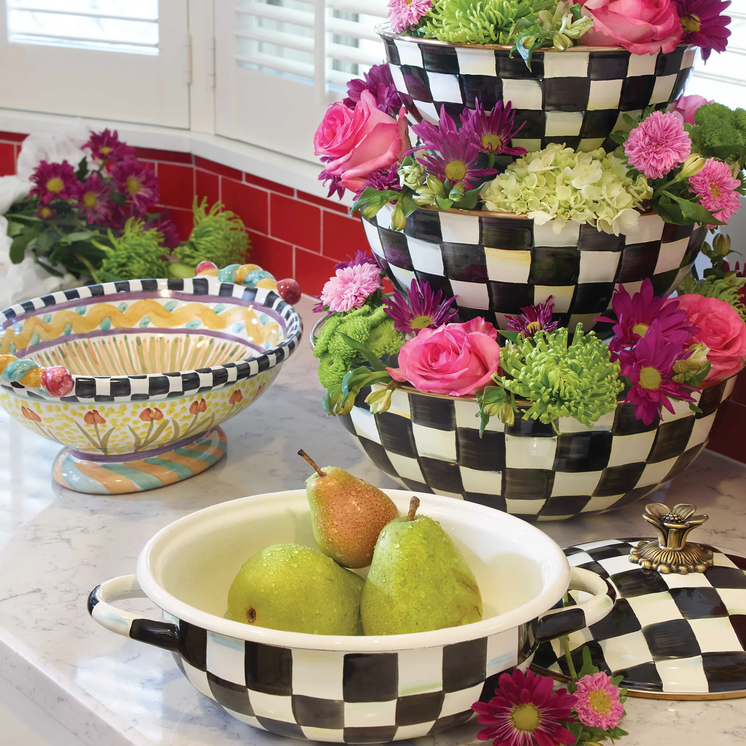 Serveware|MacKenzie-Childs Courtly Check Extra Large Everyday Bowl