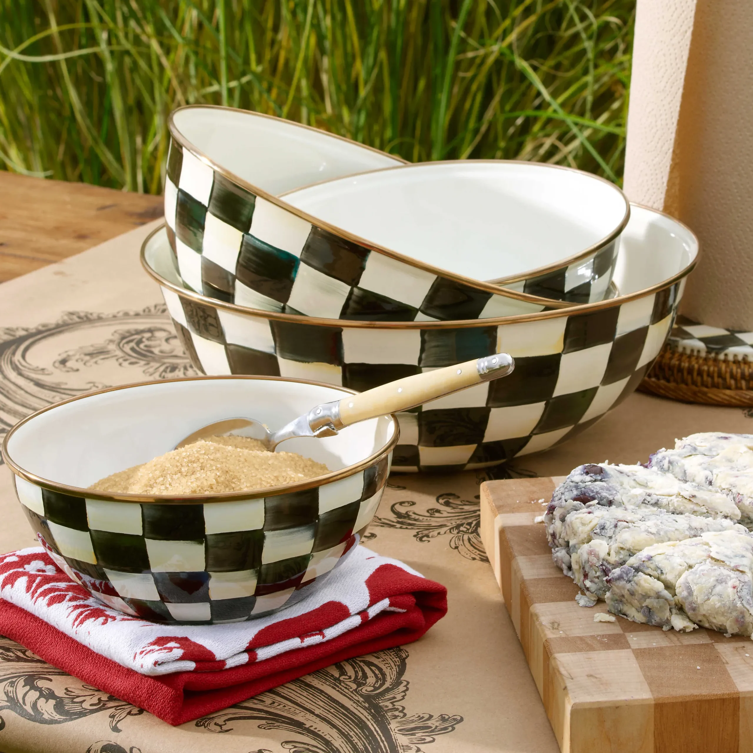 Serveware|MacKenzie-Childs Courtly Check Extra Large Everyday Bowl