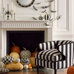 Pumpkins|The Halloween Shop|MacKenzie-Childs Courtly Check Glossy Mini Pumpkin