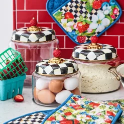 Room Accents|MacKenzie-Childs Courtly Check Large Kitchen Canister