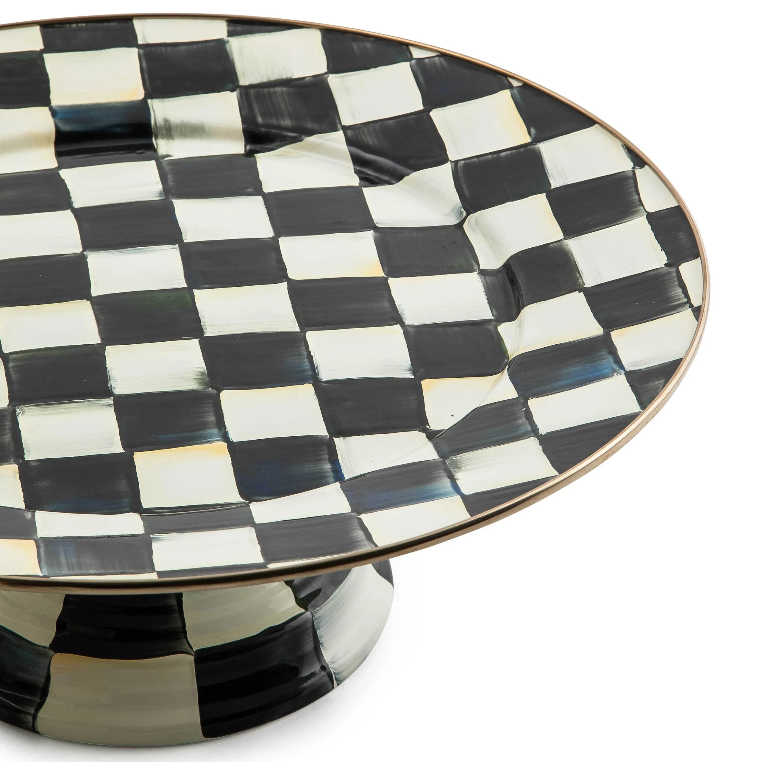 Serveware|MacKenzie-Childs Courtly Check Large Pedestal Platter