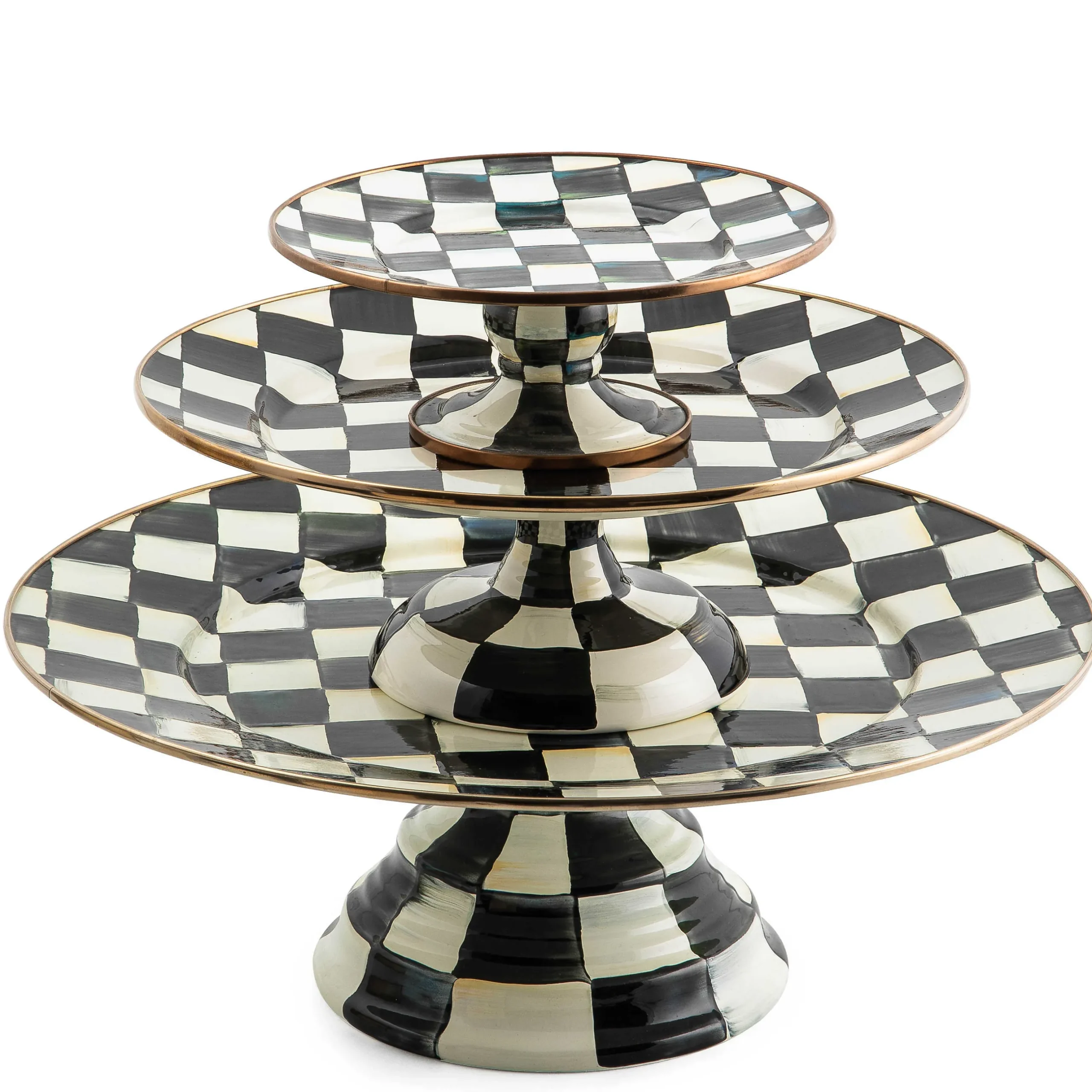 Serveware|MacKenzie-Childs Courtly Check Large Pedestal Platter