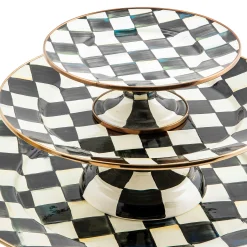 Serveware|MacKenzie-Childs Courtly Check Large Pedestal Platter