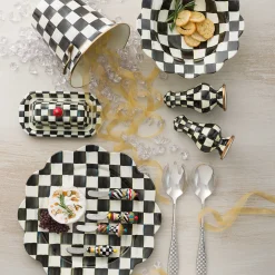 Table Accessories|Serveware|MacKenzie-Childs Courtly Check Large Salt  Pepper Shakers