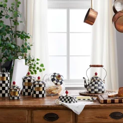 Room Accents|Kitchen Storage & Organization|MacKenzie-Childs Courtly Check Medium Canister