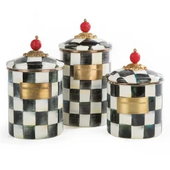 Room Accents|Kitchen Storage & Organization|MacKenzie-Childs Courtly Check Medium Canister