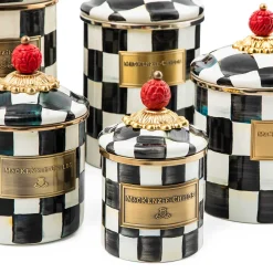 Room Accents|Kitchen Storage & Organization|MacKenzie-Childs Courtly Check Medium Canister