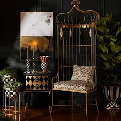 Candles & Fragrances|Table Accessories|MacKenzie-Childs Courtly Check Medium Enamel Candlestick