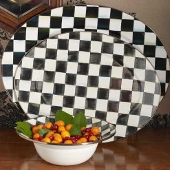 Bar Entertaining|Serveware|MacKenzie-Childs Courtly Check Medium Oval Platter
