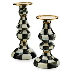 Candles & Fragrances|Table Accessories|MacKenzie-Childs Courtly Check Medium Pillar Candlestick