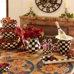Candles & Fragrances|Table Accessories|MacKenzie-Childs Courtly Check Medium Pillar Candlestick