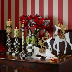 Candles & Fragrances|Table Accessories|MacKenzie-Childs Courtly Check Medium Pillar Candlestick