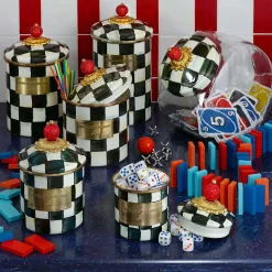 Room Accents|Kitchen Storage & Organization|MacKenzie-Childs Courtly Check Mini Canister