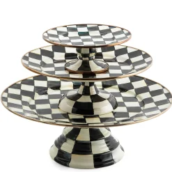 Serveware|MacKenzie-Childs Courtly Check Mini Pedestal Platter