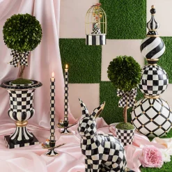 Outdoor|MacKenzie-Childs Courtly Check Pedestal Tabletop Urn