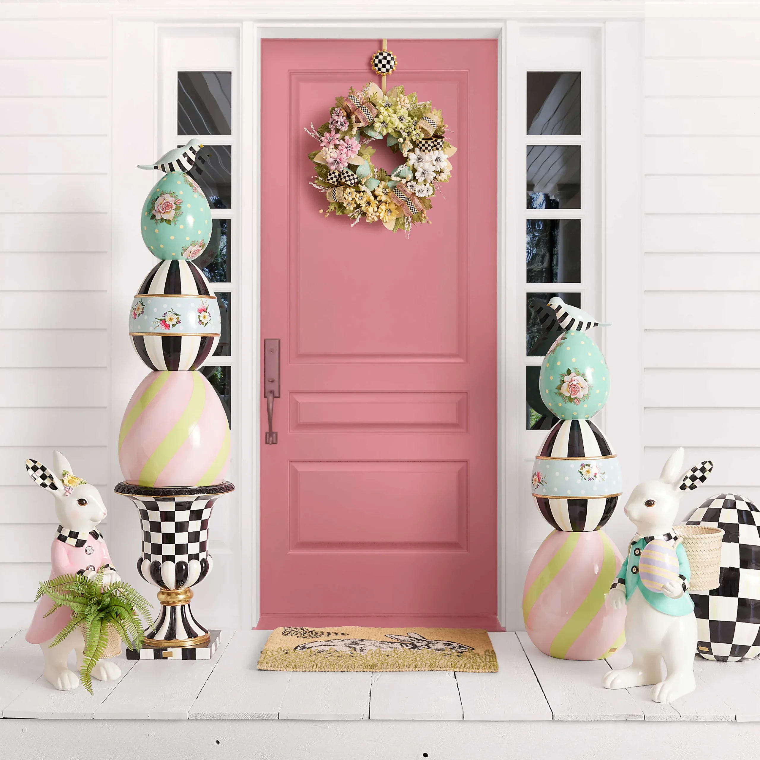Spring|Outdoor|MacKenzie-Childs Courtly Check Pedestal Urn