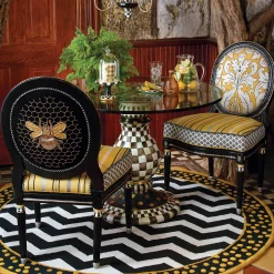Room Accents|MacKenzie-Childs Courtly Check Pedestal with Cloche