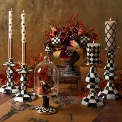 Room Accents|MacKenzie-Childs Courtly Check Pedestal with Cloche
