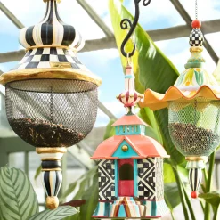 Spring|Outdoor|MacKenzie-Childs Courtly Check Pendant Bird Feeder