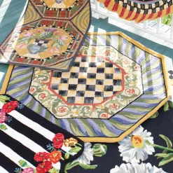 Rugs|MacKenzie-Childs Courtly Check Purple  Green 5' Octagon Rug