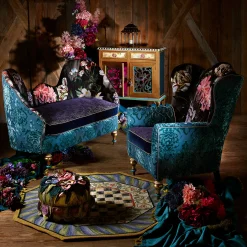 Rugs|MacKenzie-Childs Courtly Check Purple  Green 5' Octagon Rug