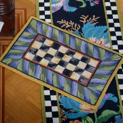 Rugs|MacKenzie-Childs Courtly Check Purple  Green 2' x 3' Rug