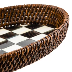 The Coffee Shop|Bar Entertaining|MacKenzie-Childs Courtly Check Rattan  Enamel Small Serving Tray
