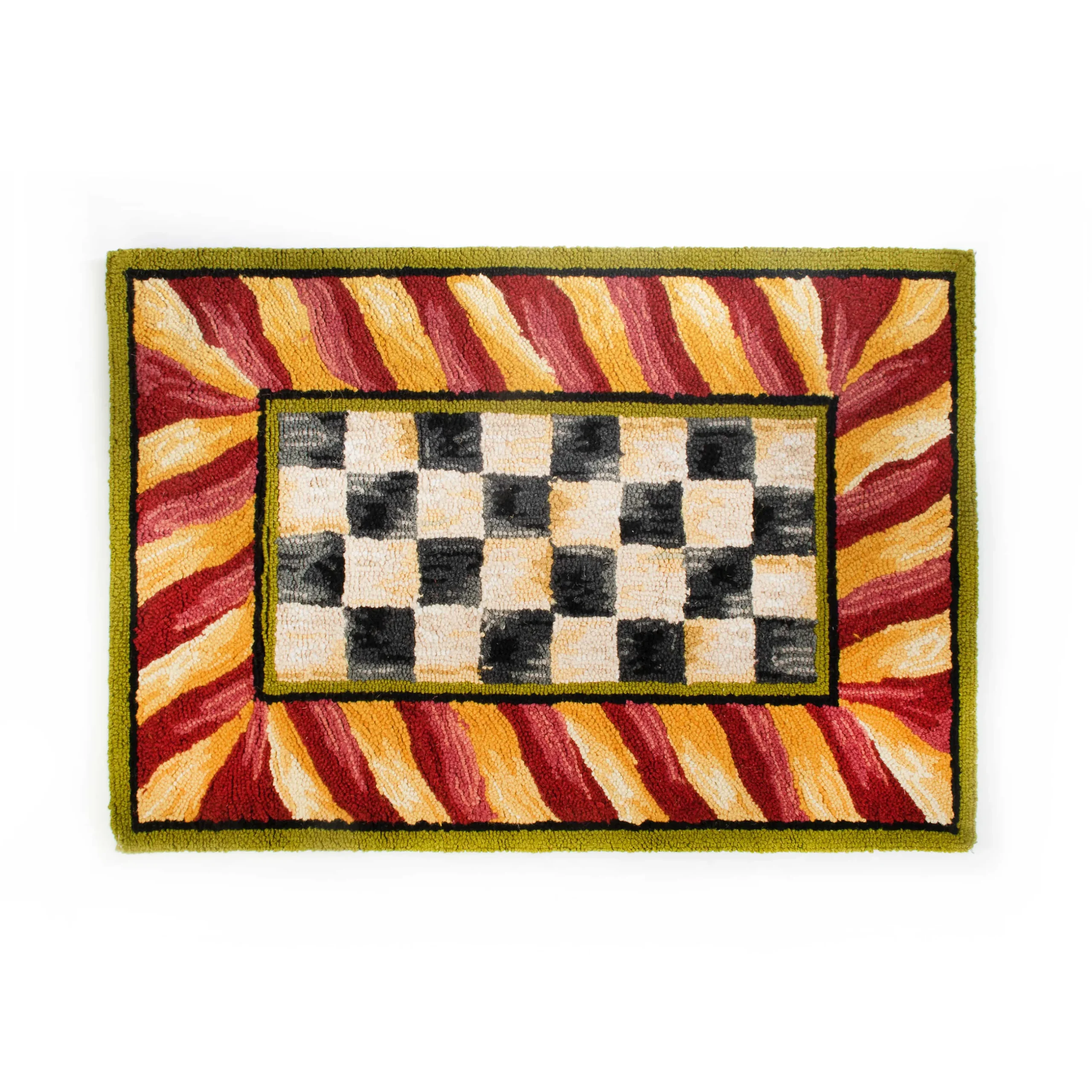 Rugs|MacKenzie-Childs Courtly Check Red Gold 2' x 3' Rug