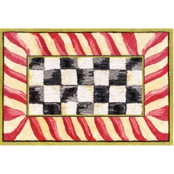 Rugs|MacKenzie-Childs Courtly Check Red  Gold 2' x 3' Washable Rug