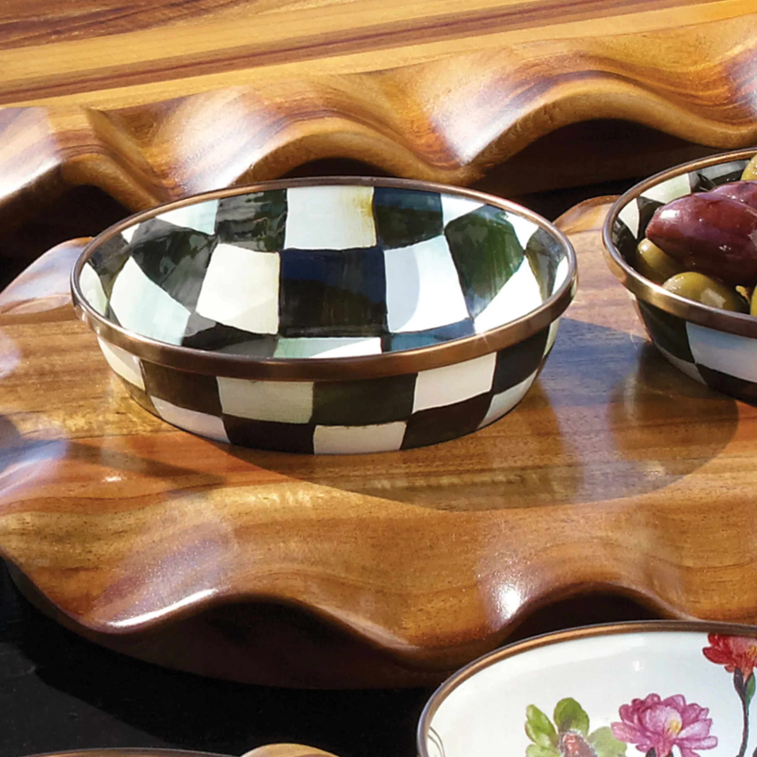 Serveware|MacKenzie-Childs Courtly Check Relish Dish