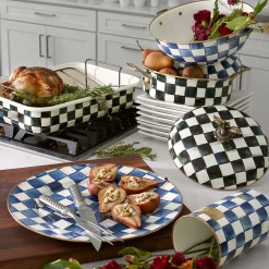 Fall Entertaining|Cookware & Bakeware|MacKenzie-Childs Courtly Check Roasting Pan with Rack