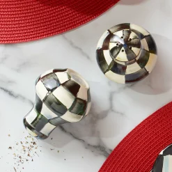 Fall Entertaining|Table Accessories|MacKenzie-Childs Courtly Check Salt  Pepper Shakers