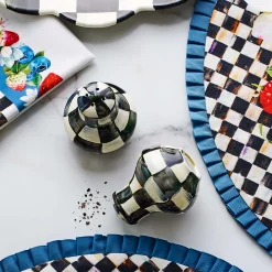 Fall Entertaining|Table Accessories|MacKenzie-Childs Courtly Check Salt  Pepper Shakers