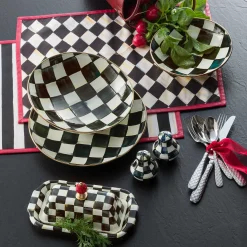 Fall Entertaining|Table Accessories|MacKenzie-Childs Courtly Check Salt  Pepper Shakers