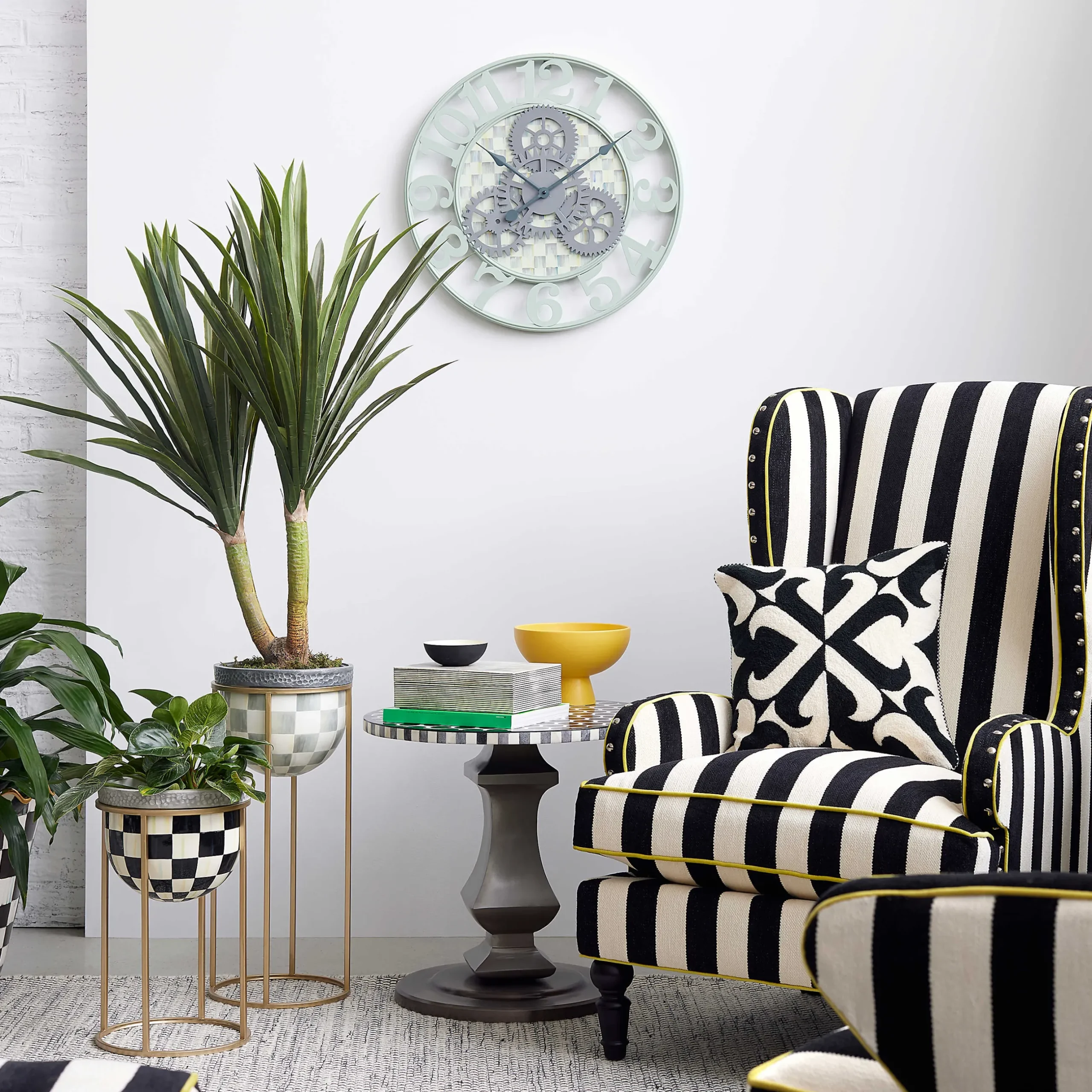 Outdoor|MacKenzie-Childs Courtly Check Short Plant Stand