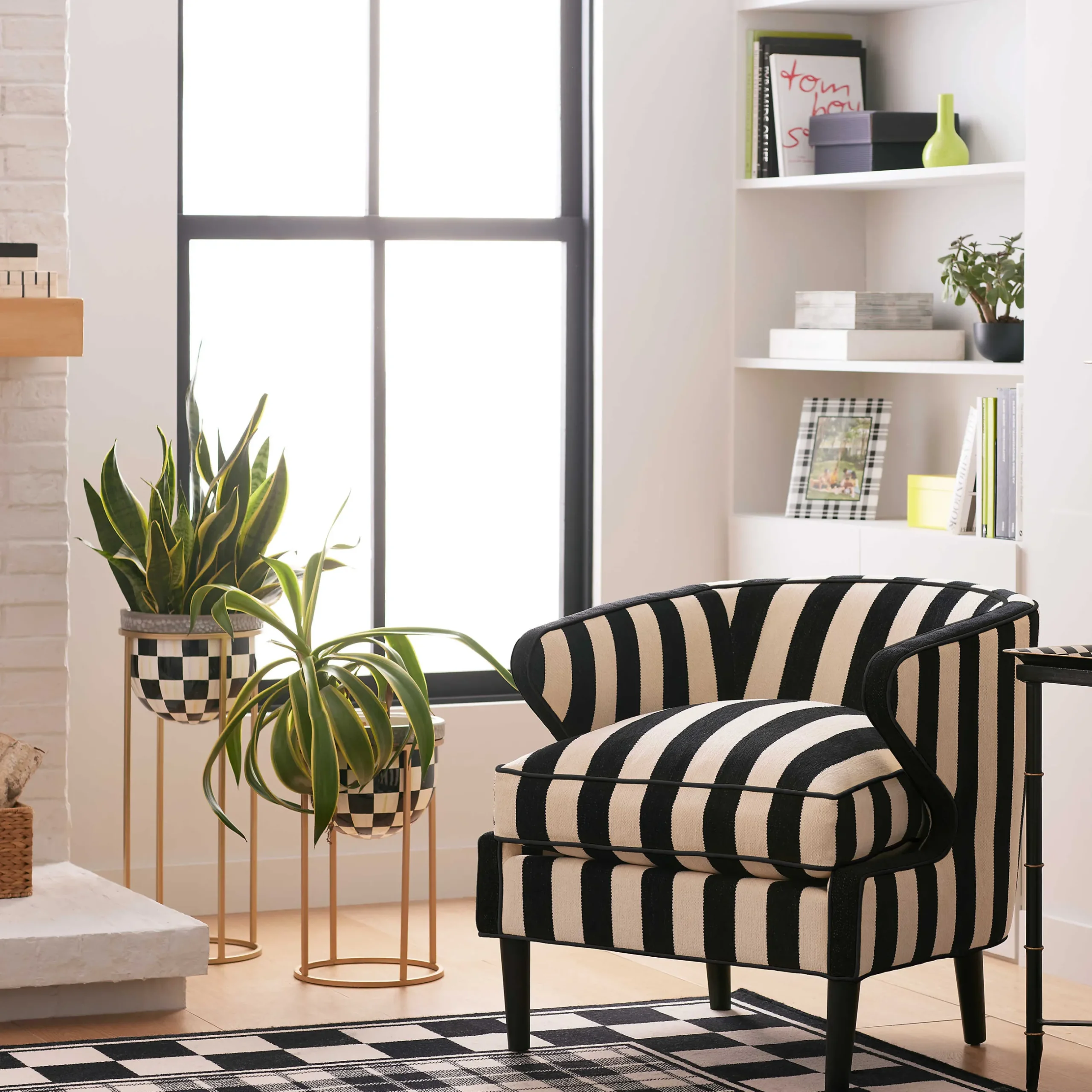 Outdoor|MacKenzie-Childs Courtly Check Short Plant Stand