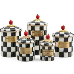 Room Accents|Kitchen Storage & Organization|MacKenzie-Childs Courtly Check Small Canister