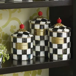 Room Accents|Kitchen Storage & Organization|MacKenzie-Childs Courtly Check Small Canister