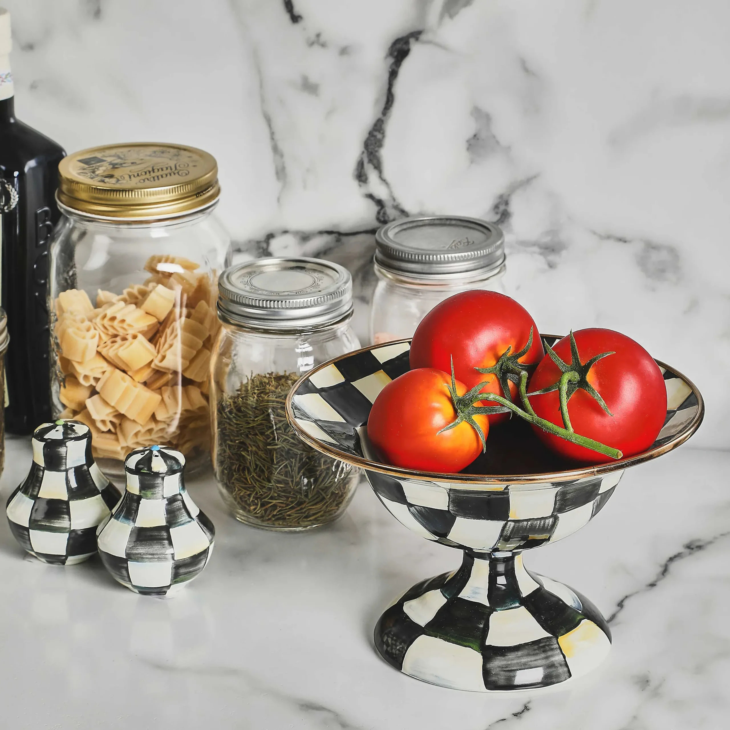 Serveware|MacKenzie-Childs Courtly Check Small Compote