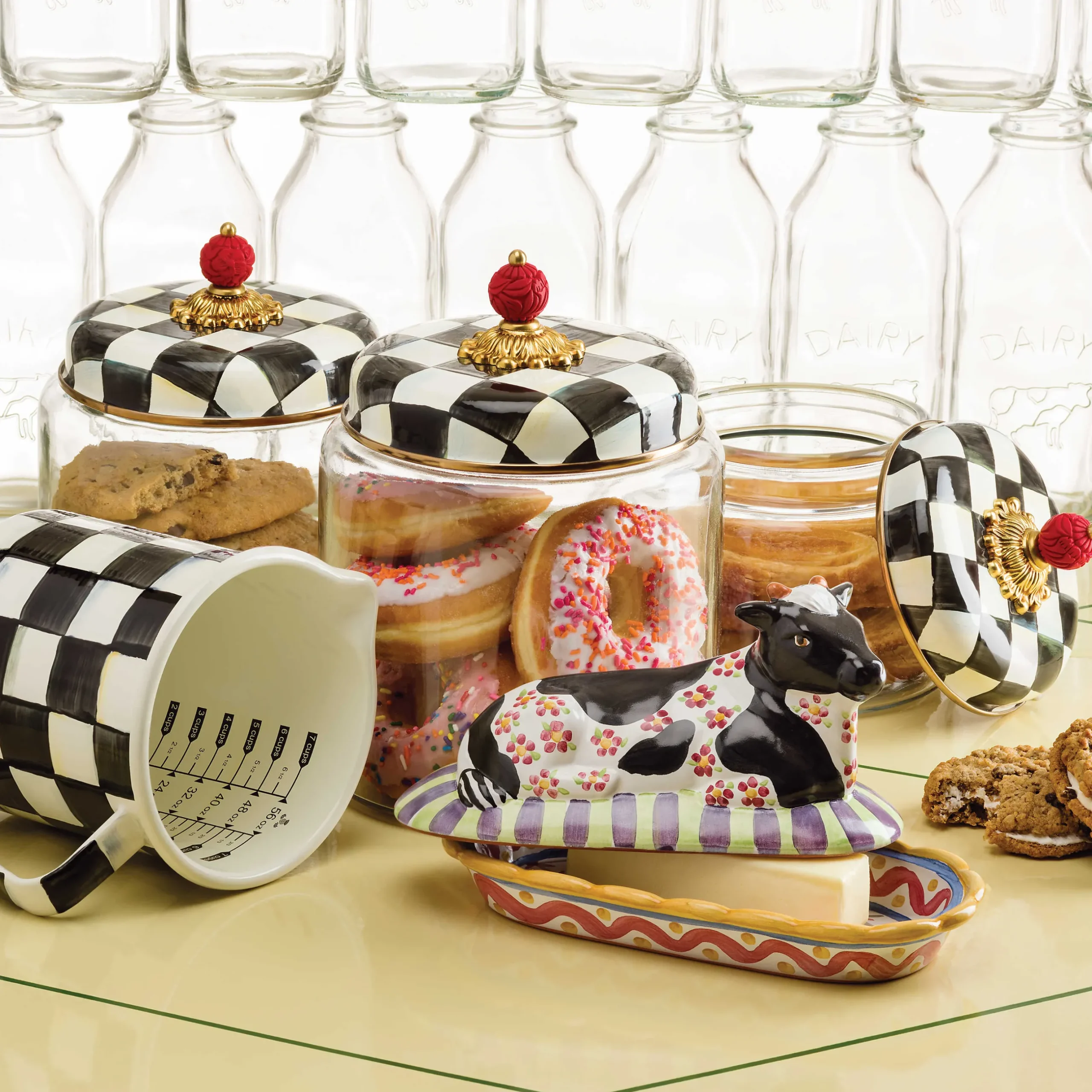 Room Accents|MacKenzie-Childs Courtly Check Small Kitchen Canister