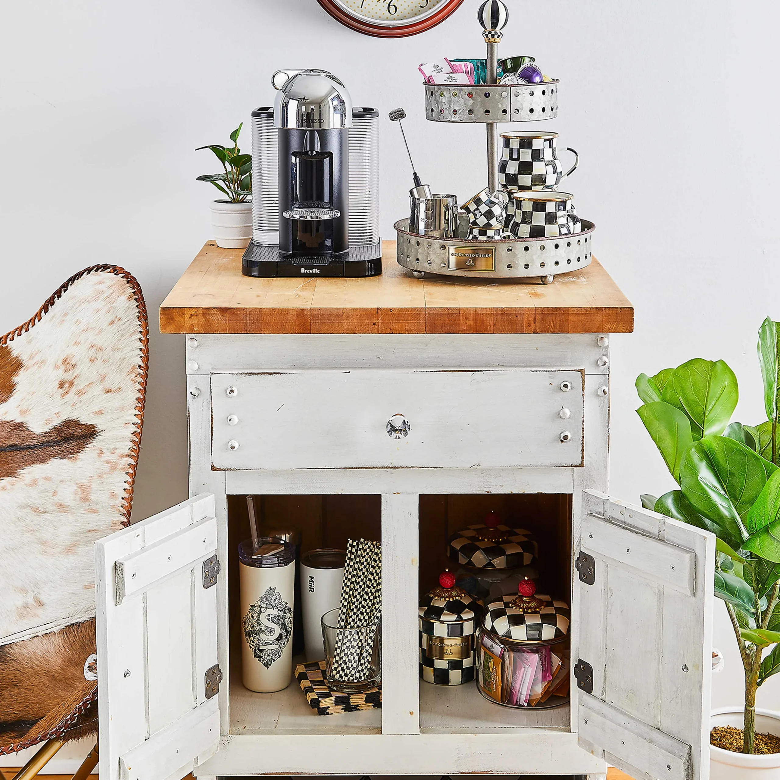 Room Accents|MacKenzie-Childs Courtly Check Small Kitchen Canister