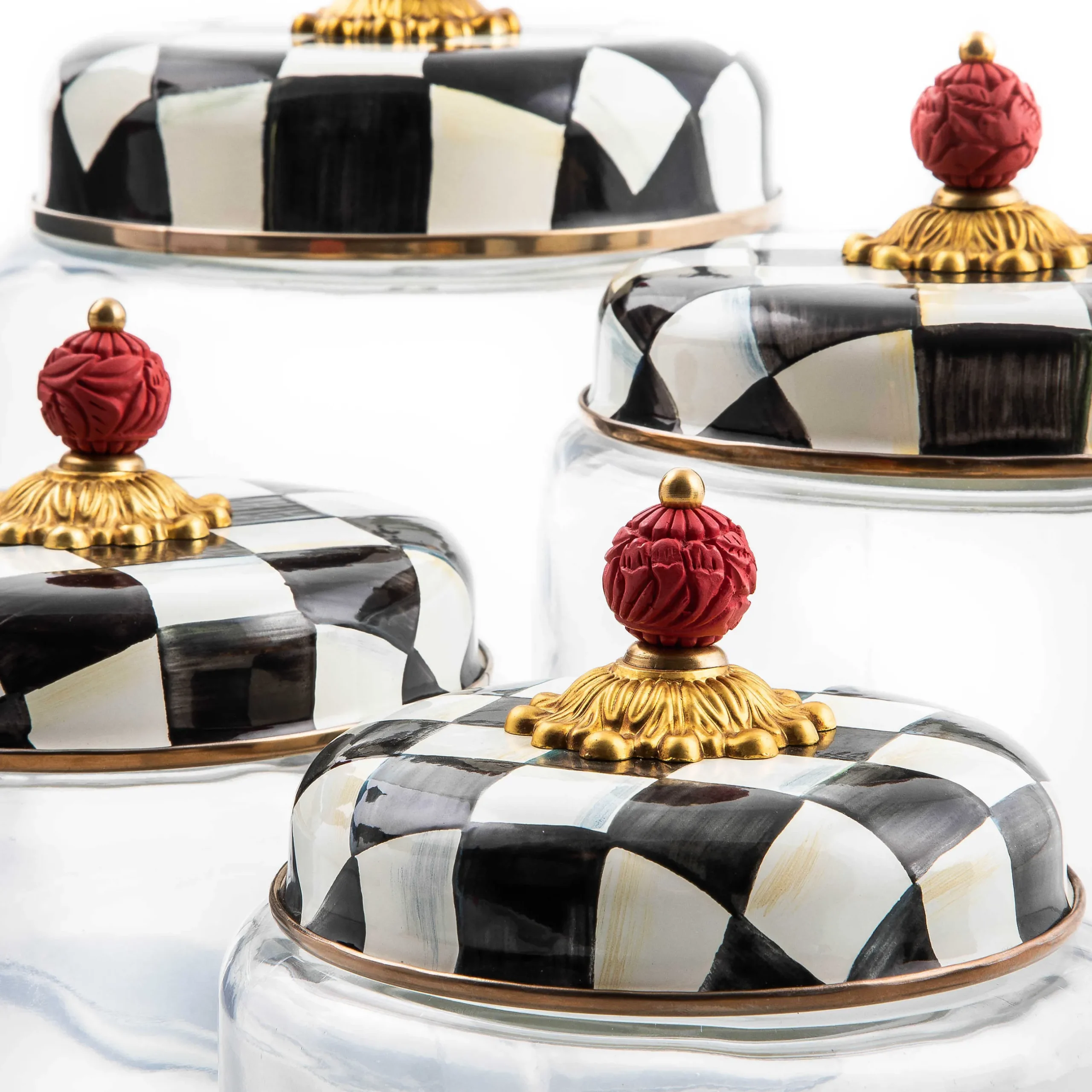 Room Accents|MacKenzie-Childs Courtly Check Small Kitchen Canister