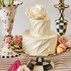 Fall Entertaining|Serveware|MacKenzie-Childs Courtly Check Small Pedestal Platter
