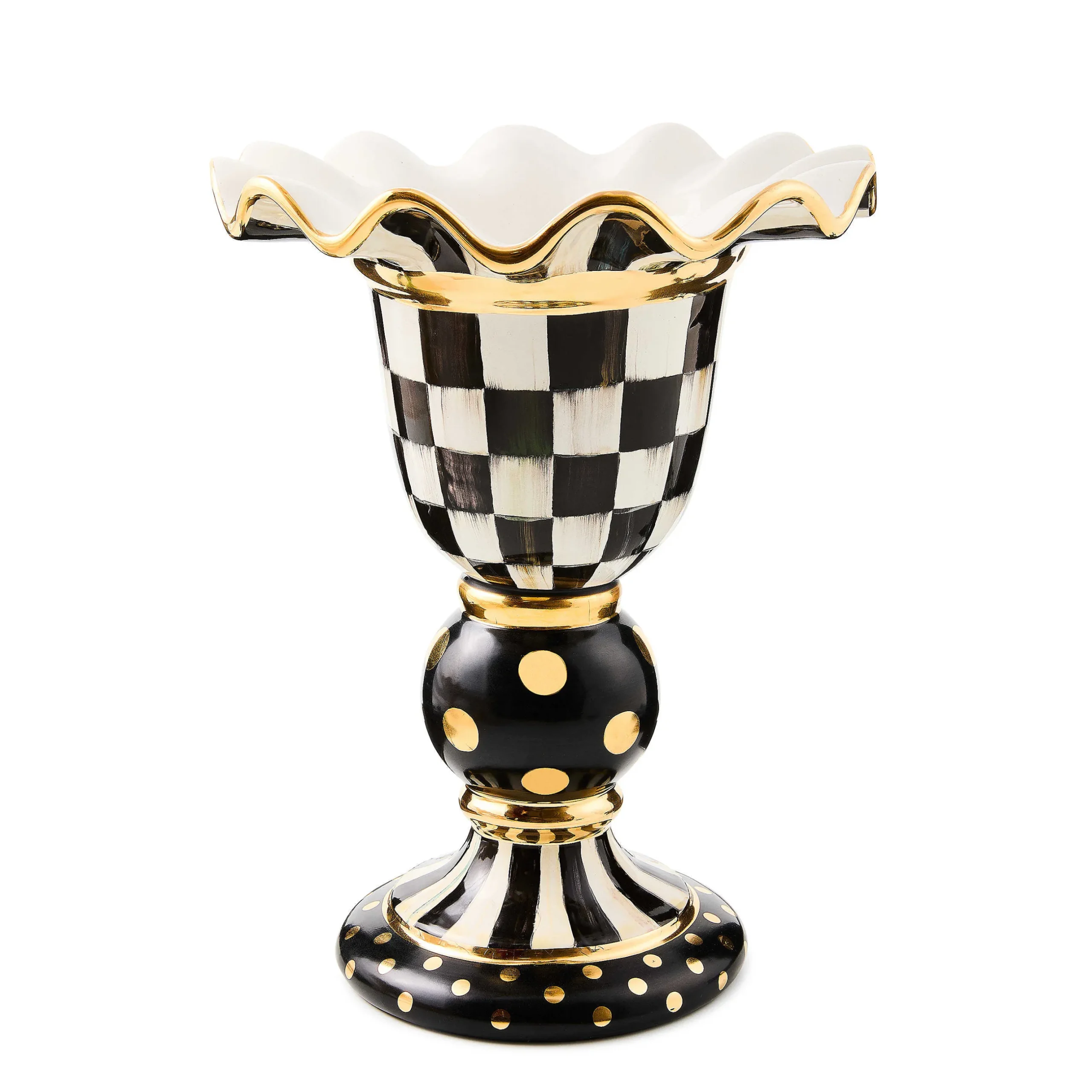 Room Accents|MacKenzie-Childs Courtly Check Stately Vase